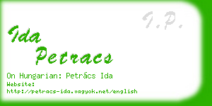 ida petracs business card